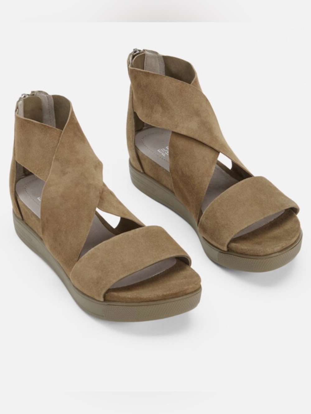 NWOT EILEEN FISHER Sport Suede Sneaker Sandal in Green